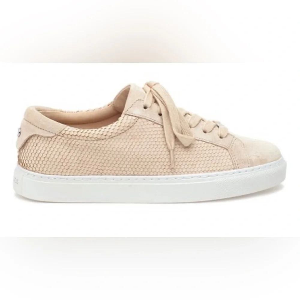 J Slides | Sand & White Lacee Leather Sneaker - Women’s 6.5 - Picture 2 of 10